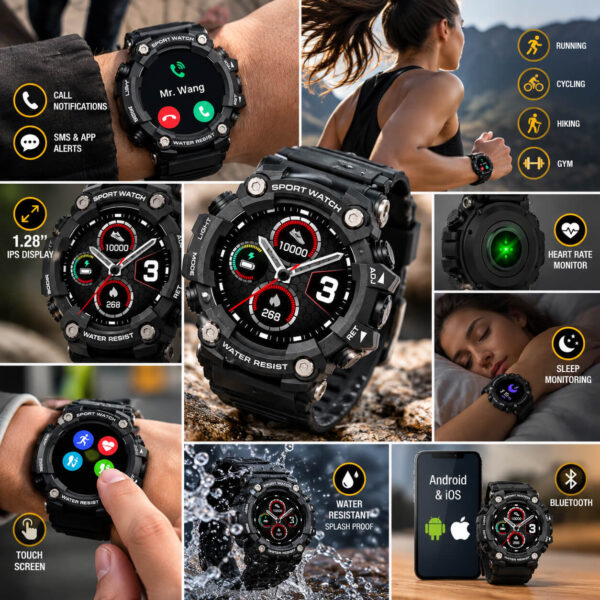 Smartwatch με Παλμογράφο, Οθόνη Αφής 1.28" & Bluetooth electronistas.gr
