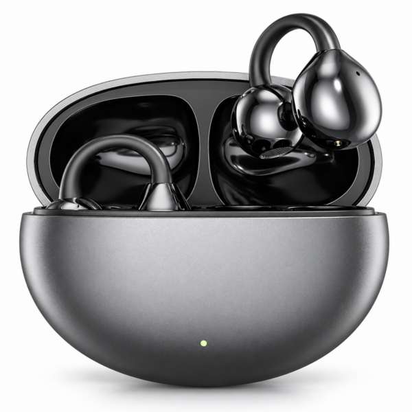 Ακουστικά Bluetooth με Κλιπ Αυτιού, ENC & Θήκη Φόρτισης – Μαύρα electronistas.gr