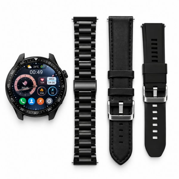 Smartwatch με Bluetooth Κλήσεις, Έγχρωμη Οθόνη & 3 Λουράκια electronistas.gr