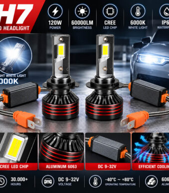 LED Λάμπες Αυτοκινήτου H7 6000K 120W electronistas.gr