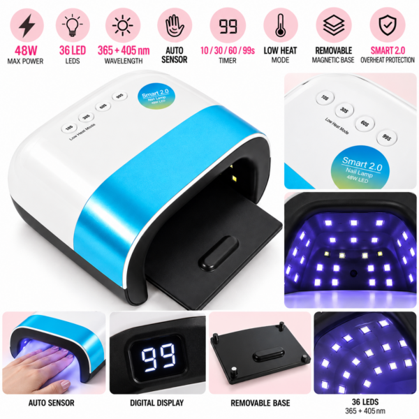 Επαγγελματικό Φουρνάκι Νυχιών UV/LED 48W 36 LED με Αισθητήρα Κίνησης electronistas.gr